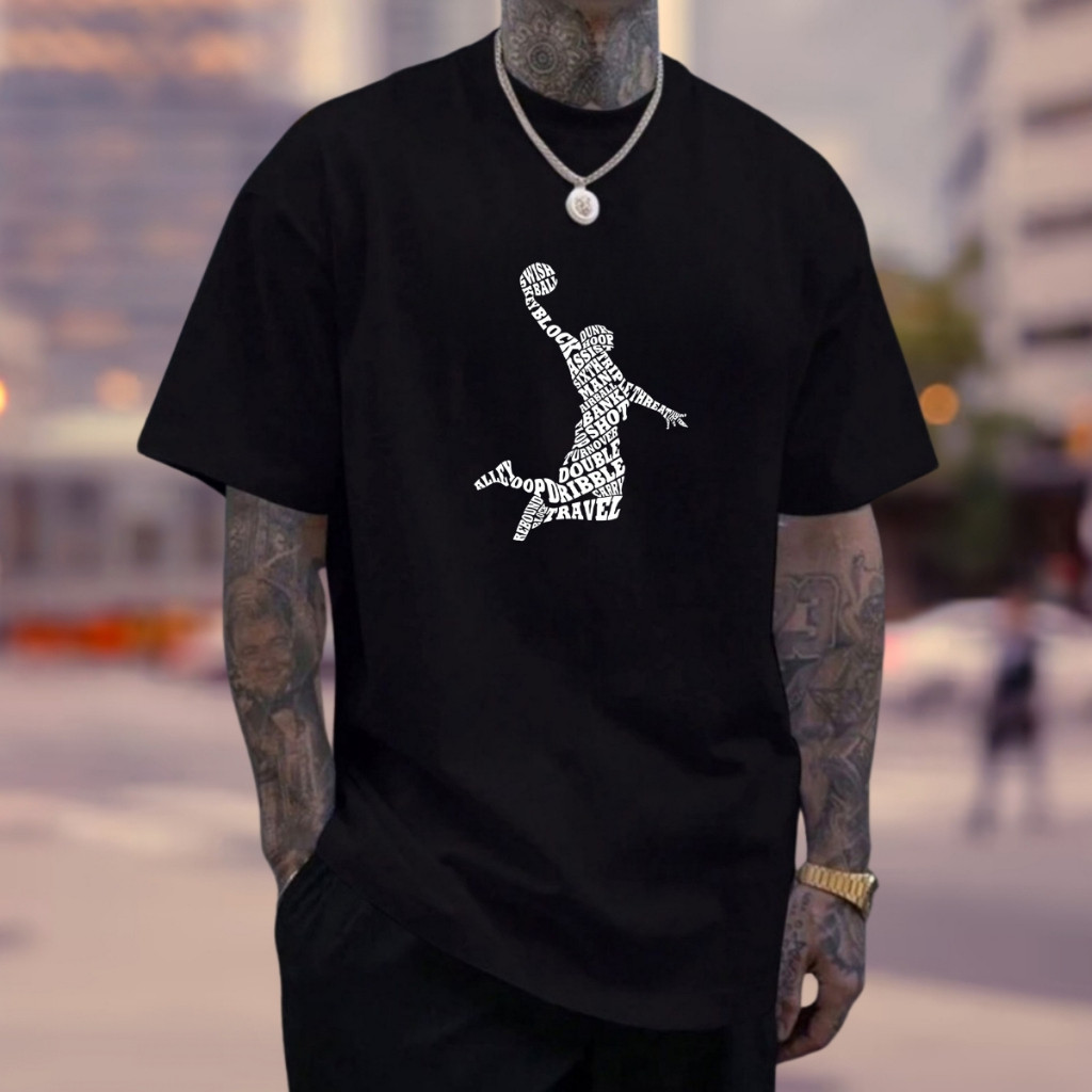 Camiseta Streetwear Masculina Esportiva Basquete Camisa Estilosa Casual Confortável Versátil Algodão