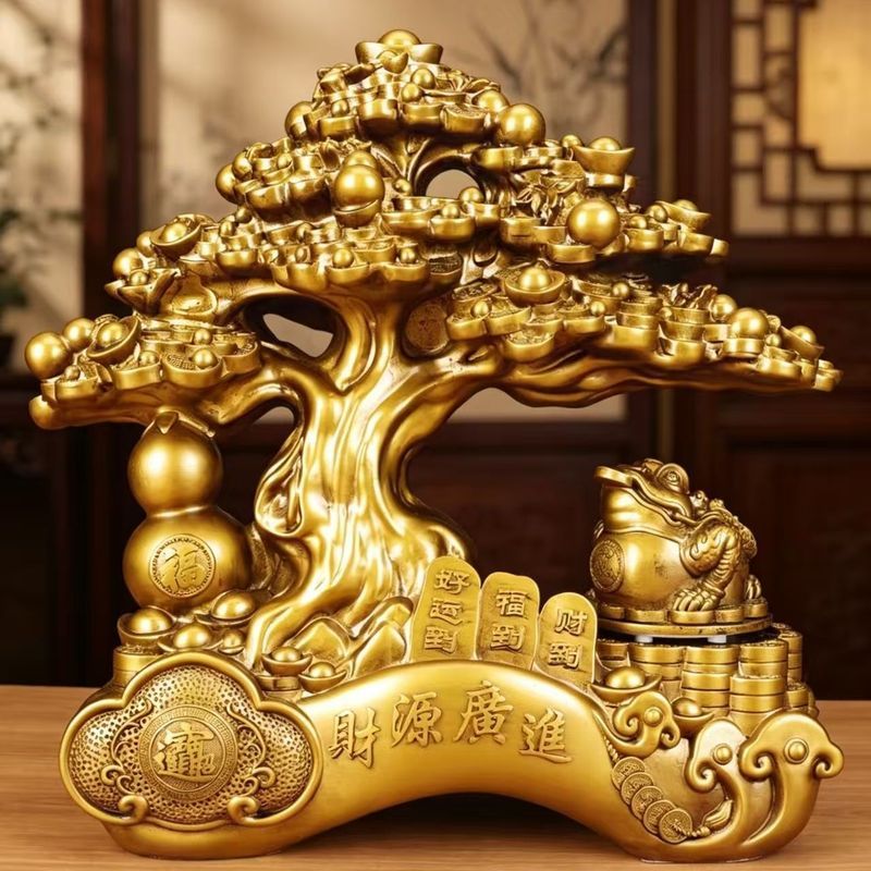 2026 dinheiro grande fortuna árvore pêndulo sorte sapo dourado sala de estar mesa de escritório presente de abertura de