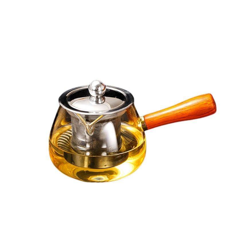 Copo justo espesso, filtro de chá de vidro, um conjunto com alça lateral, copo masculino, conjunto de chá de borosilicat