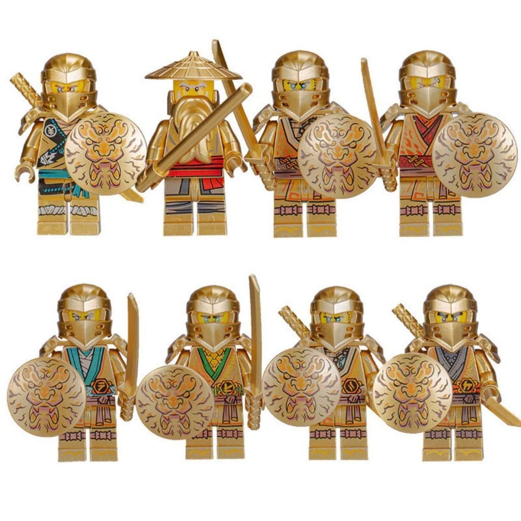 Kit com 8 Figuras de Ninja Ninjago Compatível com Blocos de Montar Lego - Promoção