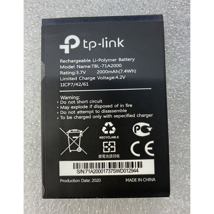 [Estoque pronto] Adequado para bateria de capacidade de pé General Union/neffos TP-LINK TL-TR861 TBL-71A2000