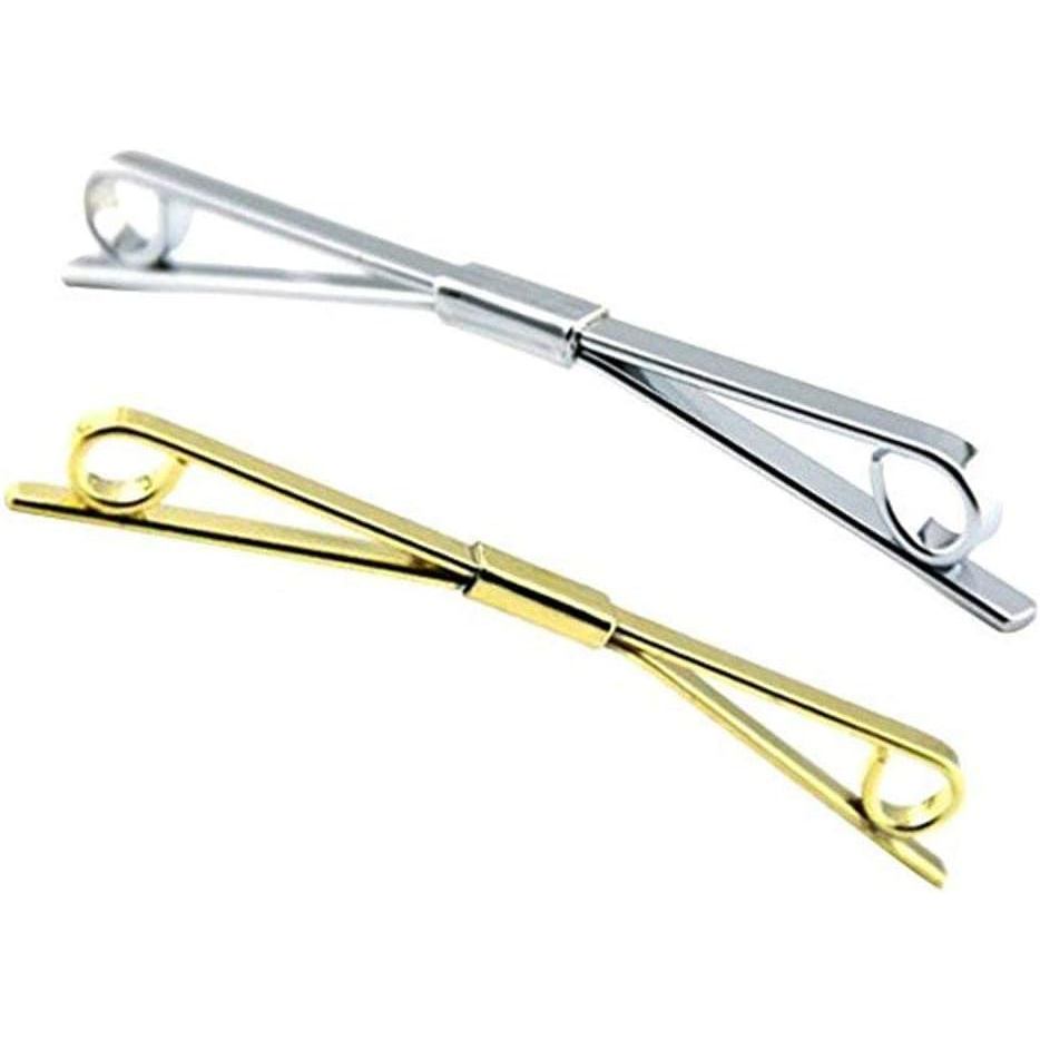 2 peças (ouro+prata) Alfinete de Colarinho para Gravata, Clipe de Colarinho para Camisa, Alfinete de Colarinho de Metal