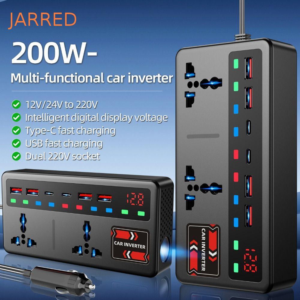 Conversor De Carro JARRED , Adaptador De Alimentação Do Inversor QC3.0 200W , Veículo Tipo C