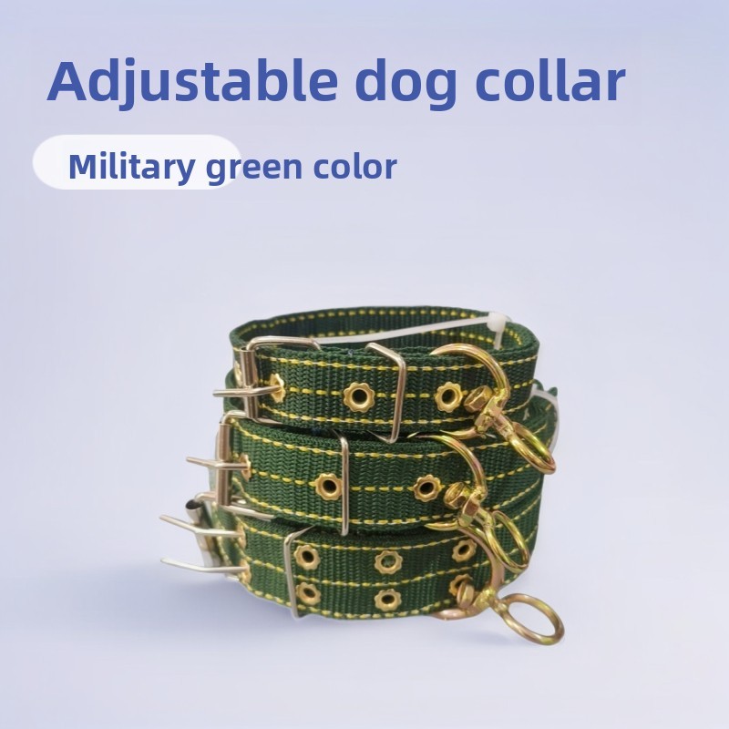 Coleira de Nylon grossa para cachorro, fivela de Metal, médio e grande, pastor alemão, Golden Retriever, coleira Anti-es