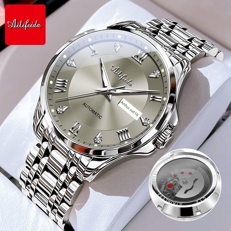 relogio masculino Estilo clássico piloto automático puro relógio mecânico masculino atmosfera elegante High-End calendár