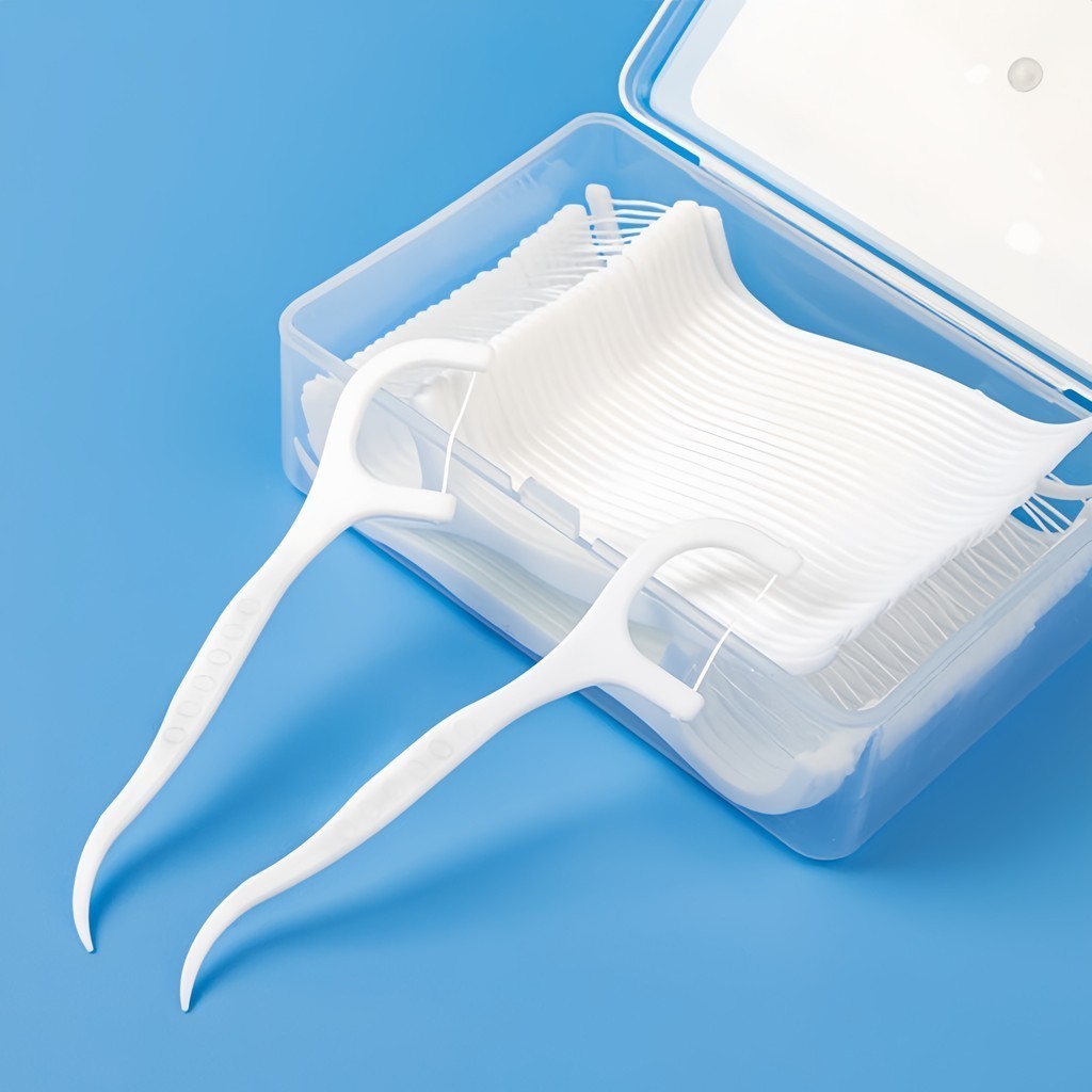 Fio Dental com Haste 50/100/200/300 Unidades  Limpeza Bucal Higiene Oral Palito Dental XIMING