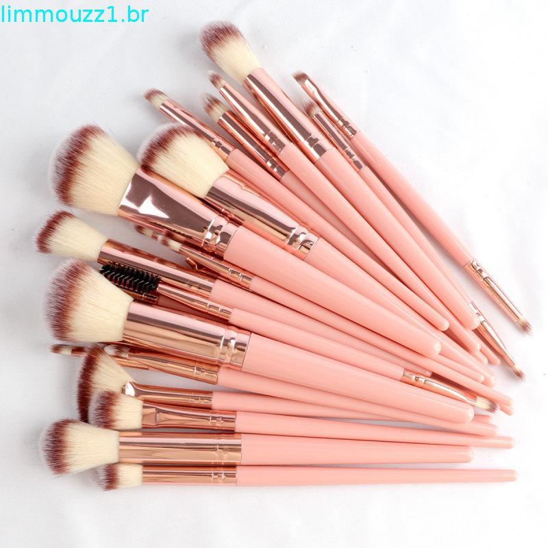 Conjunto de Pincéis de Maquiagem para Viagem Esponja de Beleza Puff de Pó 46 Peças Ferramentas de Beleza Faixa de Cabelo