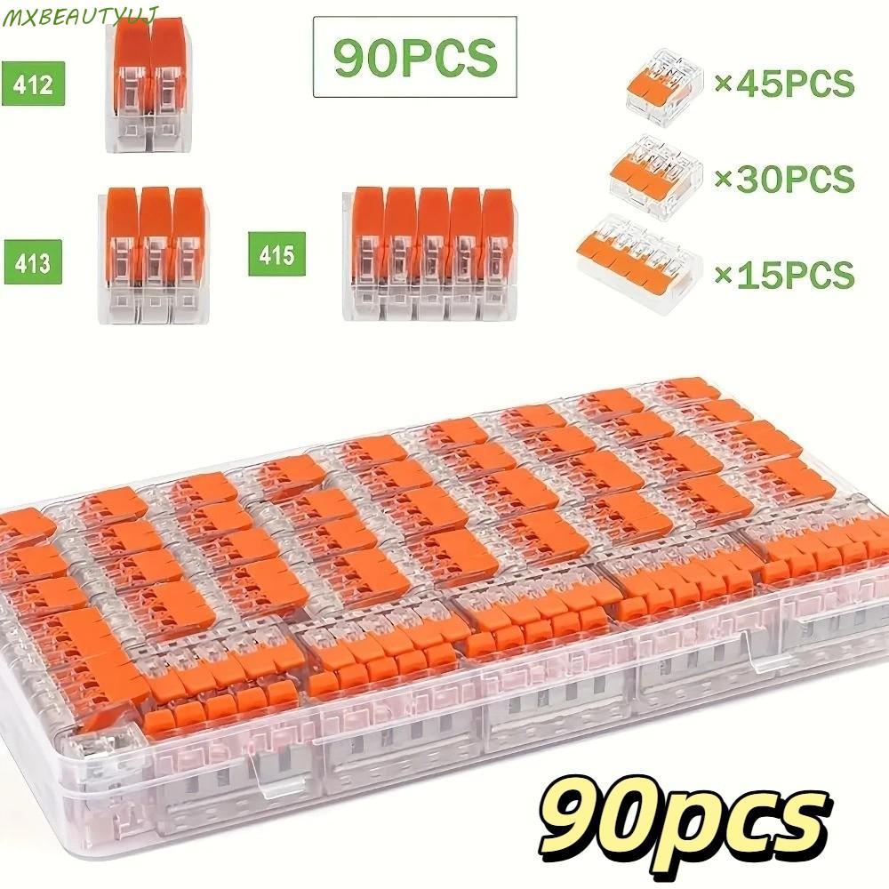 Pacote De Sortimento De Conectores De Fio MXBEAUTYUJ 90 PCS , Kit De Conector De Emenda Compacto De Conexão Rápida De Te