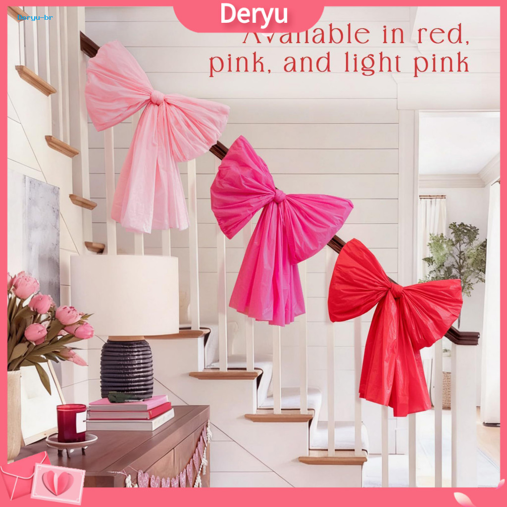 Giant Bow Material Diy Oversized Bows 6pcs Decor Kit for Valentine’s Day – Easy Assemble Wall Door Window Hanging De