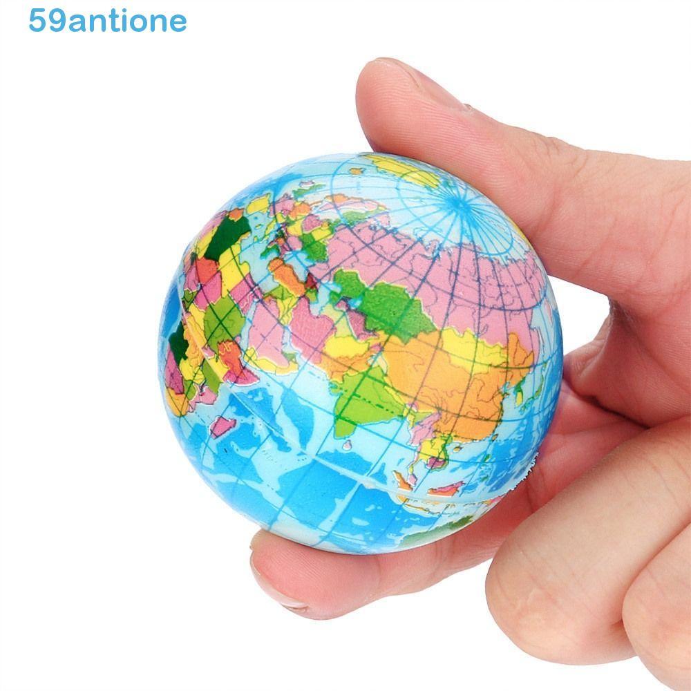 ANTIONE World Geografia Mapa Bola Alívio Terra Globo Modelo Elástico Engraçado De Borracha De Espuma
