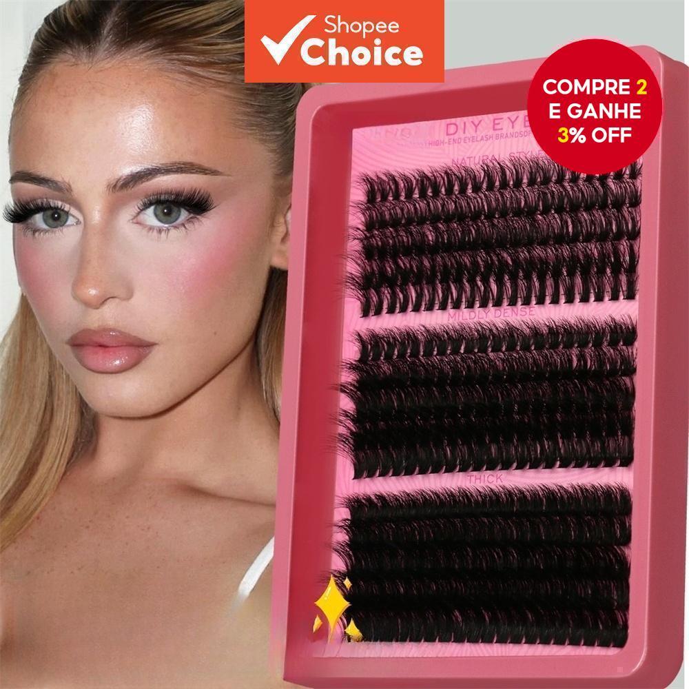 Kit De Chicote Único De Vison Falso 300 Unidades 40D-80D 10-16mm Para Extensão DIY
