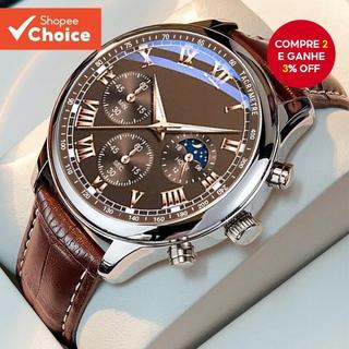Relógio De Quartzo Empresarial Masculino Moderno , Pulseira De Couro Elegante , Estilo Ca…