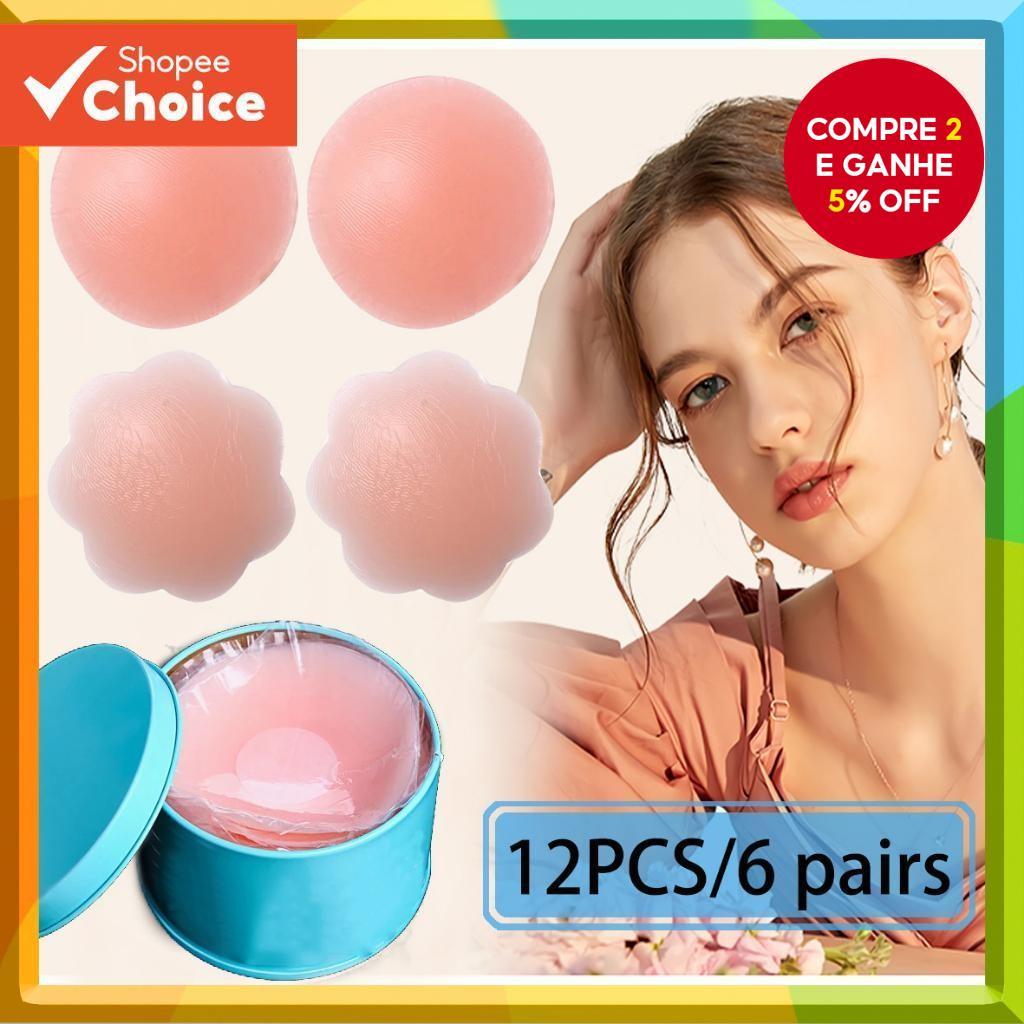 12pçs Capas De Silicone Para Mamilos , Adesivo Invisível Reutilizável Carpete Vermelho , Moda Sem Costas (3X Mais Usos)