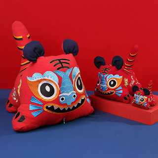 Pano bordado tigre leão acordar ornamentos chaveiro pingentes bebê cem dias de idade lua cheia pegar semana ornamentos p
