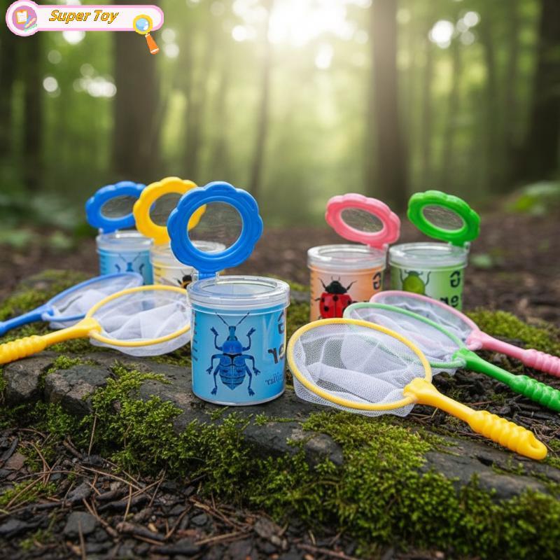 SUPERTOY 3 Pçs Exploração Ao Ar Livre Caixa De Observação De Insetos Das Crianças Girino Coleta Clipe Captura Borboleta