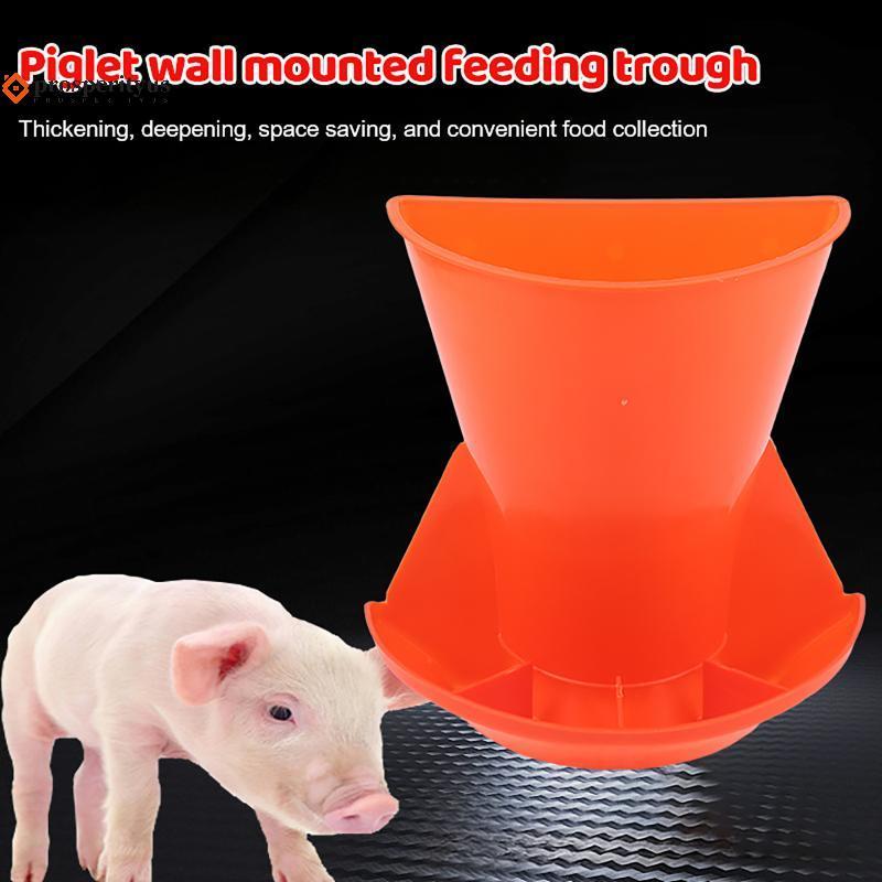 [PPTS] Tigela De Alimentação De Leitão De Plástico Vermelho Montada Na Parede , Calha Redonda Para Porcos , Fácil De Usa