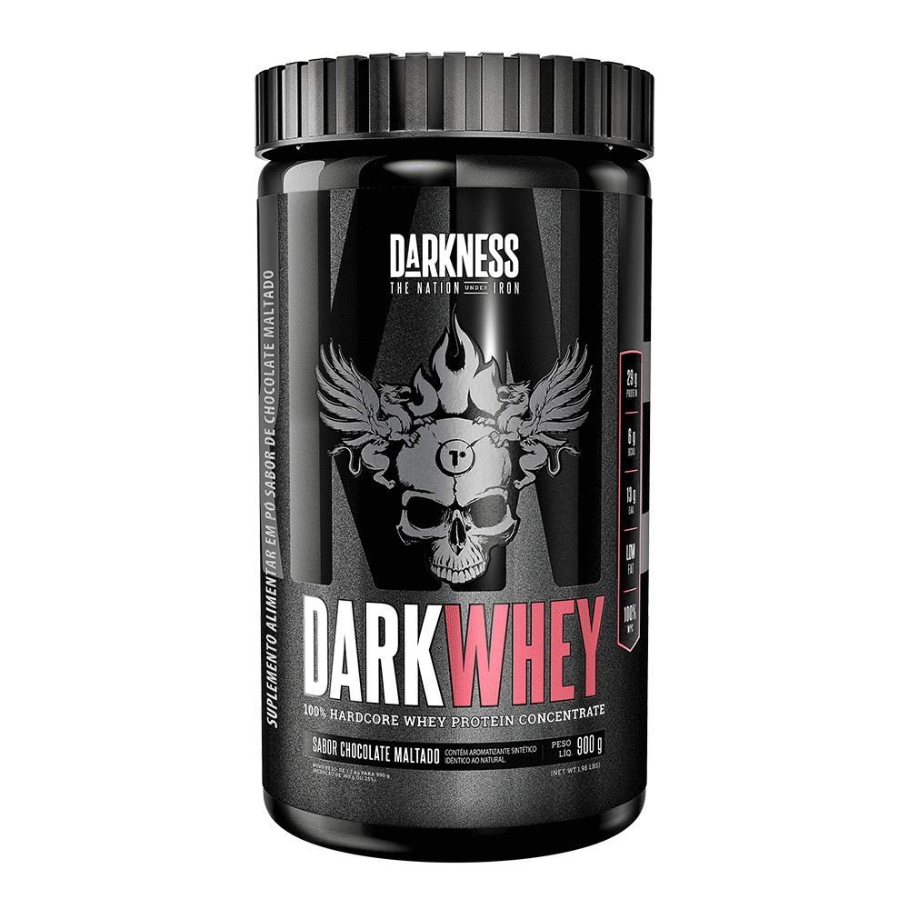 Dark Whey  900g Darkness - 100% Puro, Rico em BCAAs, Alto Teor de Proteína para Recuperação Muscular