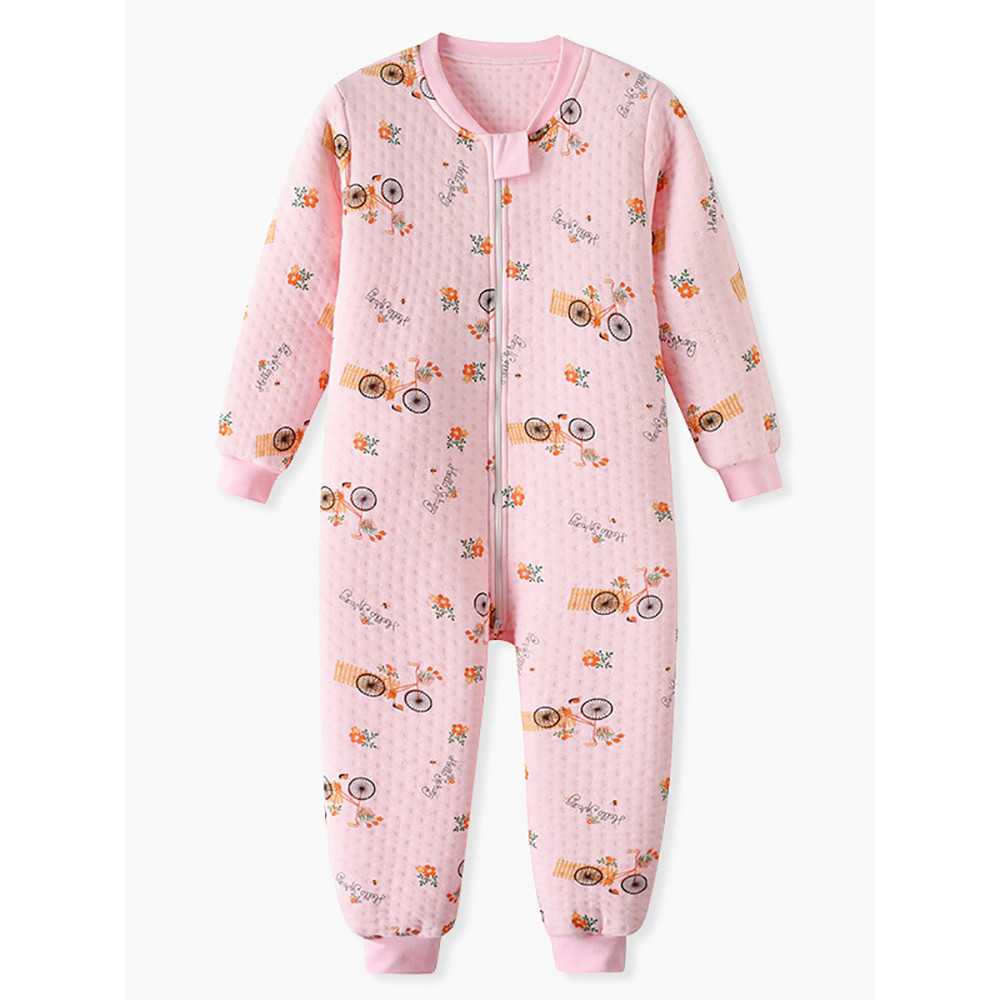Crianças pijamas de uma peça primavera outono puro algodão dos desenhos animados dinossauro menino bebê à prova de chute
