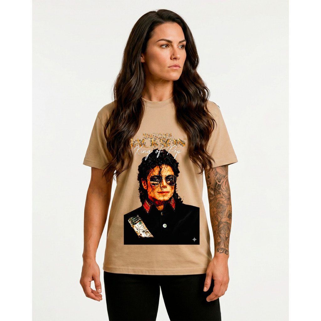 Camiseta Oversized Feminina Michael Jackson Óculos 100% Algodão Premium