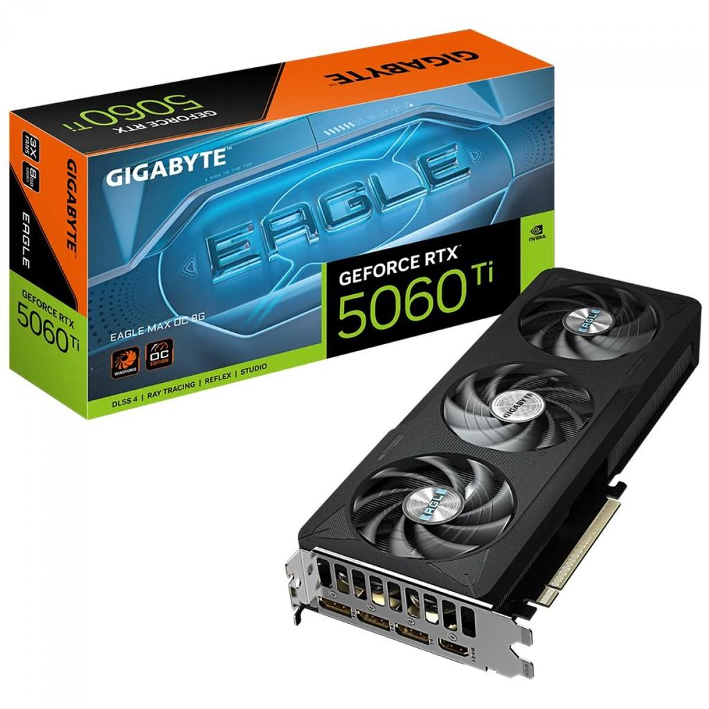 Placa de Vídeo Gigabyte NVIDIA GeForce RTX 5060 Ti Eagle Max OC, 8GB, GDDR7, DLSS, Ray Tracing
