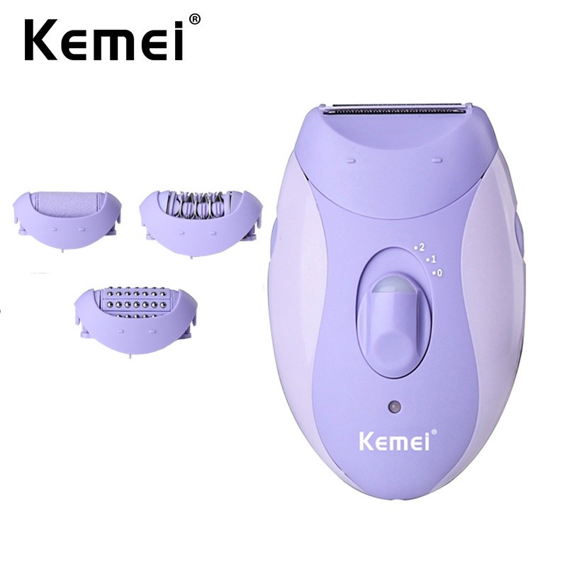 Epilador Elétrico Recarregável Kemei para Mulheres, para Depilação de Todo o Corpo, Pernas, Axilas e Remoção de Calos no