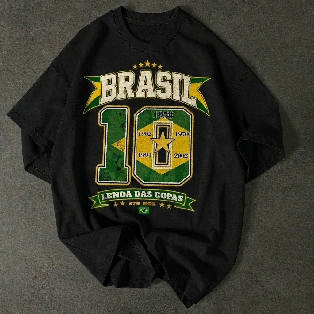 Camiseta Brasil 10 Lendas Copa Treino Seleção Brasileira Torcedor Futebol Streetwear/ Unissex/