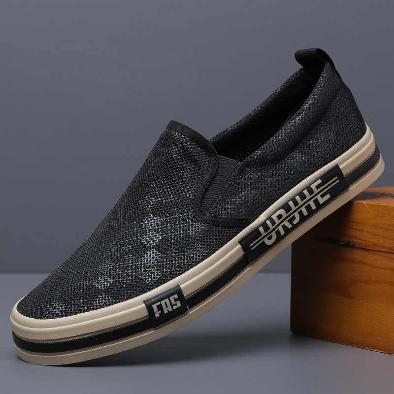Sapatos de rede masculinos de verão velhos sapatos de pano de pequim sapatos masculinos sapatos esportivos casuais desli
