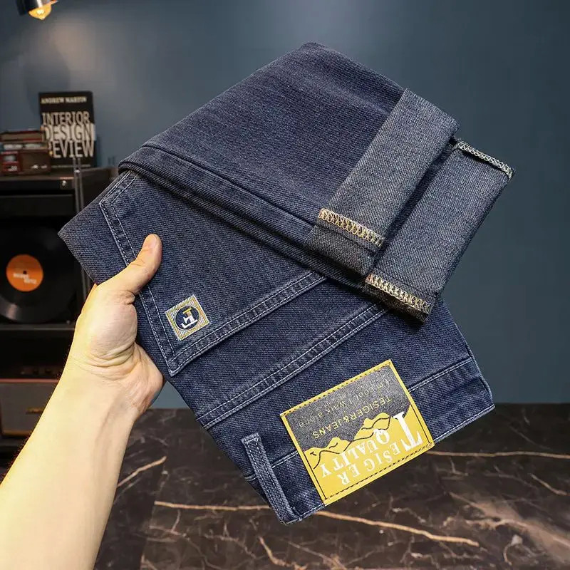 [Roupas masculinas de qualidade] Primavera outono novo estilo Jeans masculinos roupas masculinas de venda quente confort