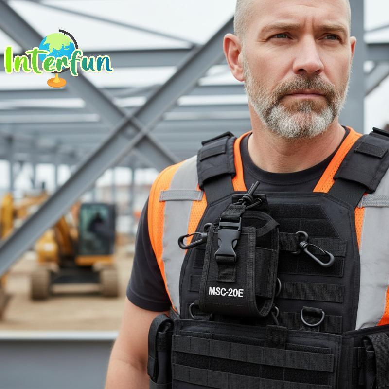 [InterfunB] 1 Conjunto De Suporte Para Bolsa De Cintura Poet MSC-20E Molle Rádio Walkie Talkie Portátil Interfone Transp