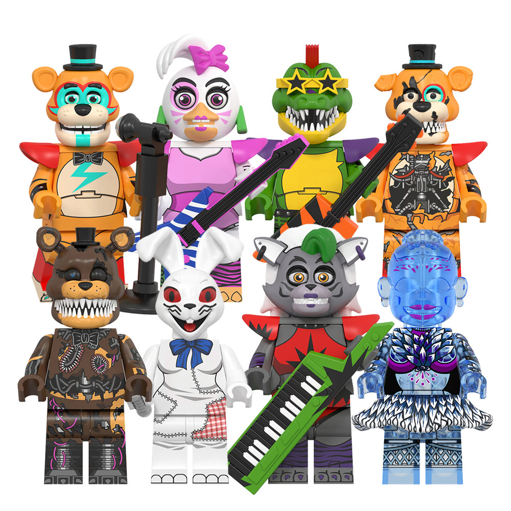 FNAF Chica Crush Freddy Roxanne Wolf Vanny Ballora Gator Springtrap Bloco Figura Brinquedos Infantis