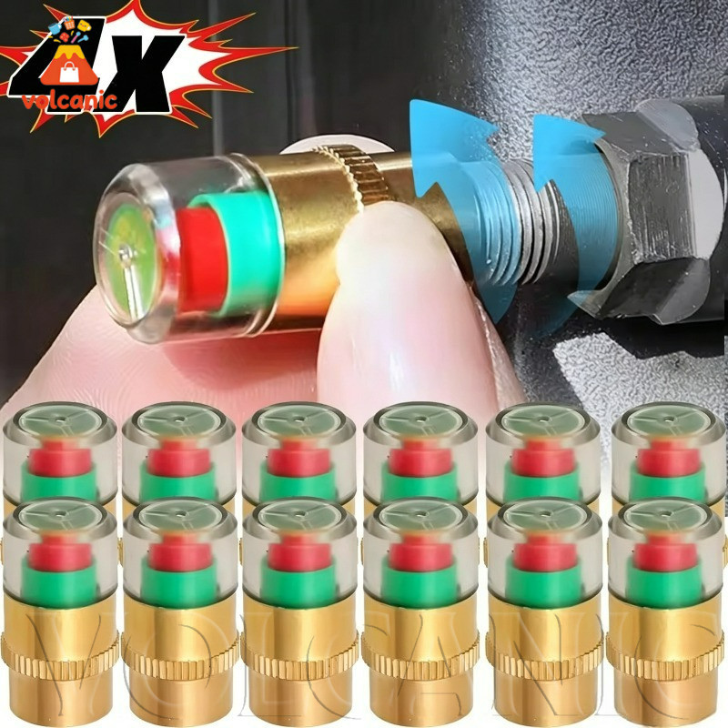[Entrega Rápida] 1-4pcs Indicador De Pressão De Pneu De Carro-Tampa De Válvula De Monitoramento De Alerta-Manômetro-Dete