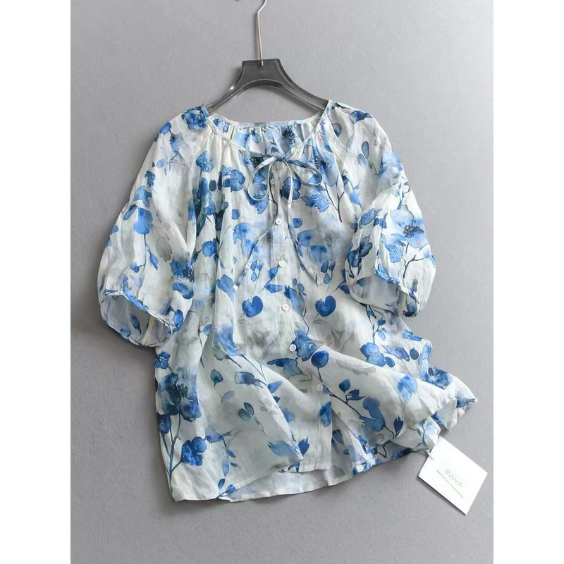 Siga o tecido de qualidade do produto bom acabamento tiro Real Ramie legal pele-amigável respirável camisa de manga de t