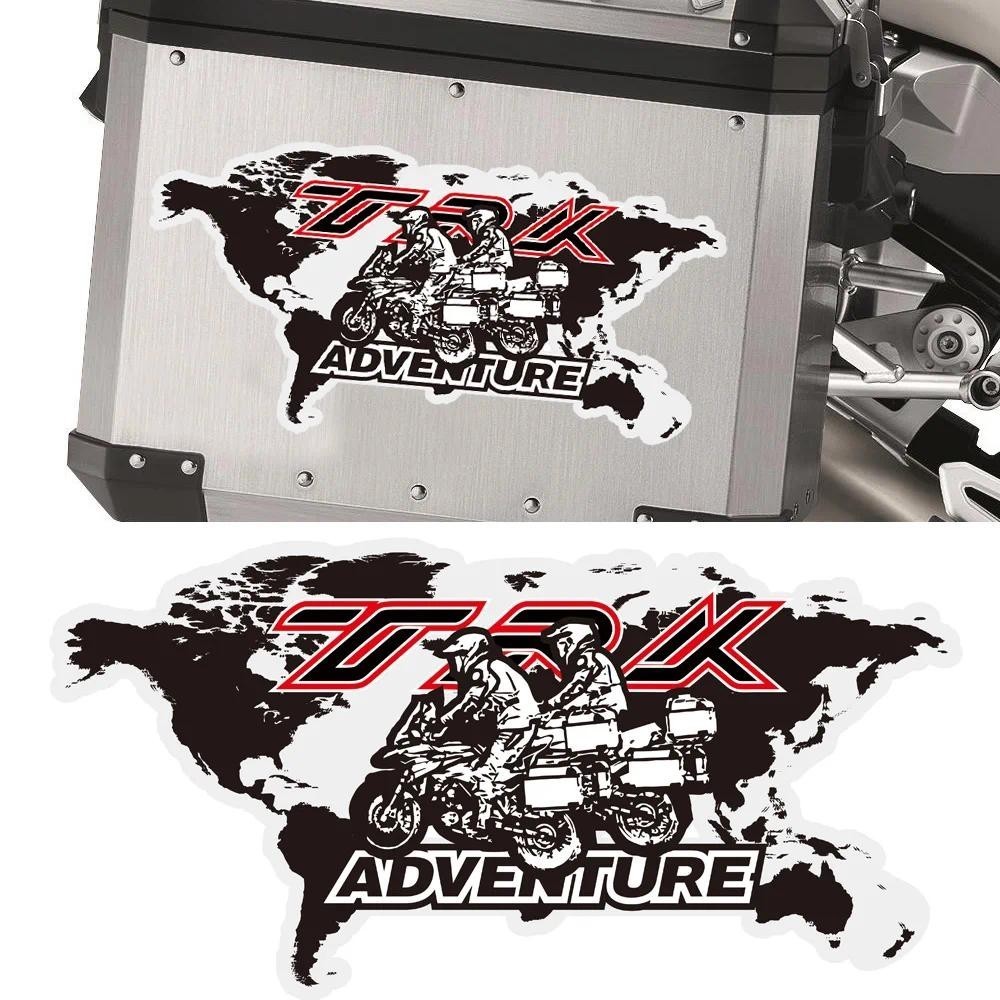 Aventura Motocicleta Bagagem De Alumínio Caixa Lateral Superior Caso Adesivos Decalque Panniers Para Benelli TRK502 TRK2