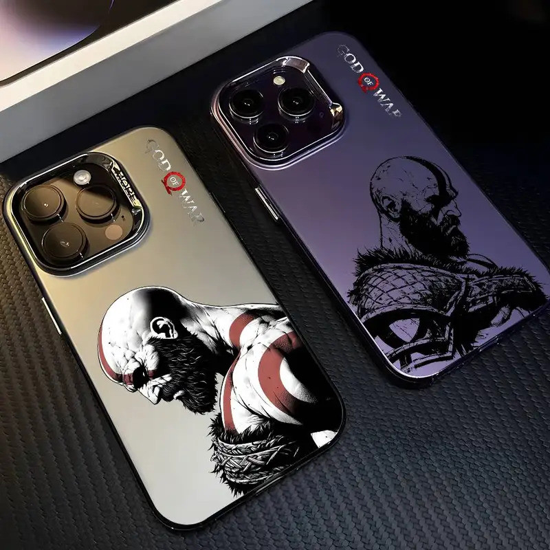 Capa de Telefone G-God Of Game W-War para iPhone 17 16 15 14 13 12 11 Pro Max Air Multicolor Matte Laser Aurora Funda