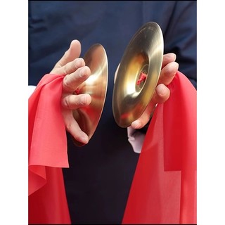 Frete grátis prato de latão 15cm18cm22cm25cm prato brilhante de três frases meio instrumento Musical adereços Gong tambo