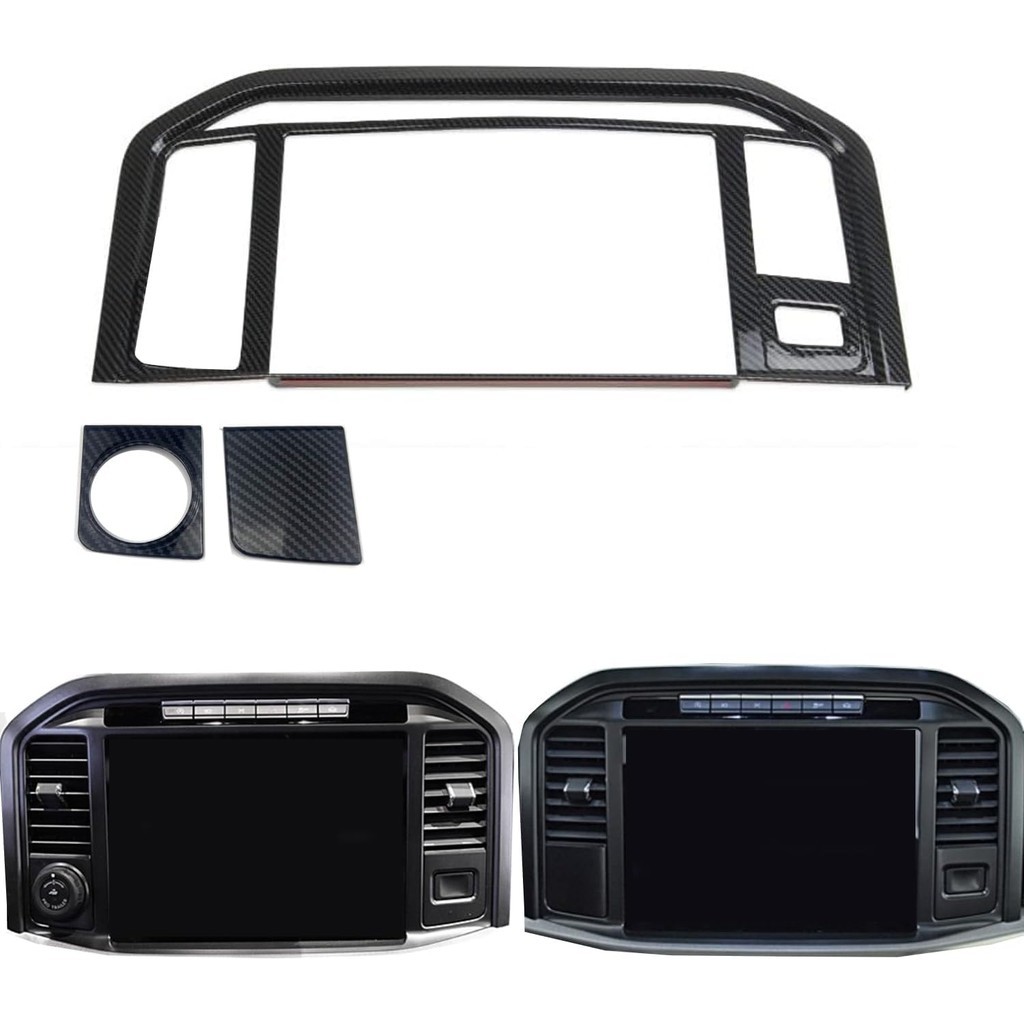 Keptrim Para 2021 2022 2023 2024 2025 Ford F150 ABS Fibra De Carbono Console Central Navegação GPS Painel Rádio Trim3pcs