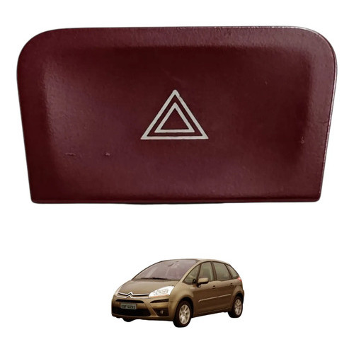 Botao Comando Pisca Alerta Citroen C4 Picasso 2009 A 2014 Vermelho