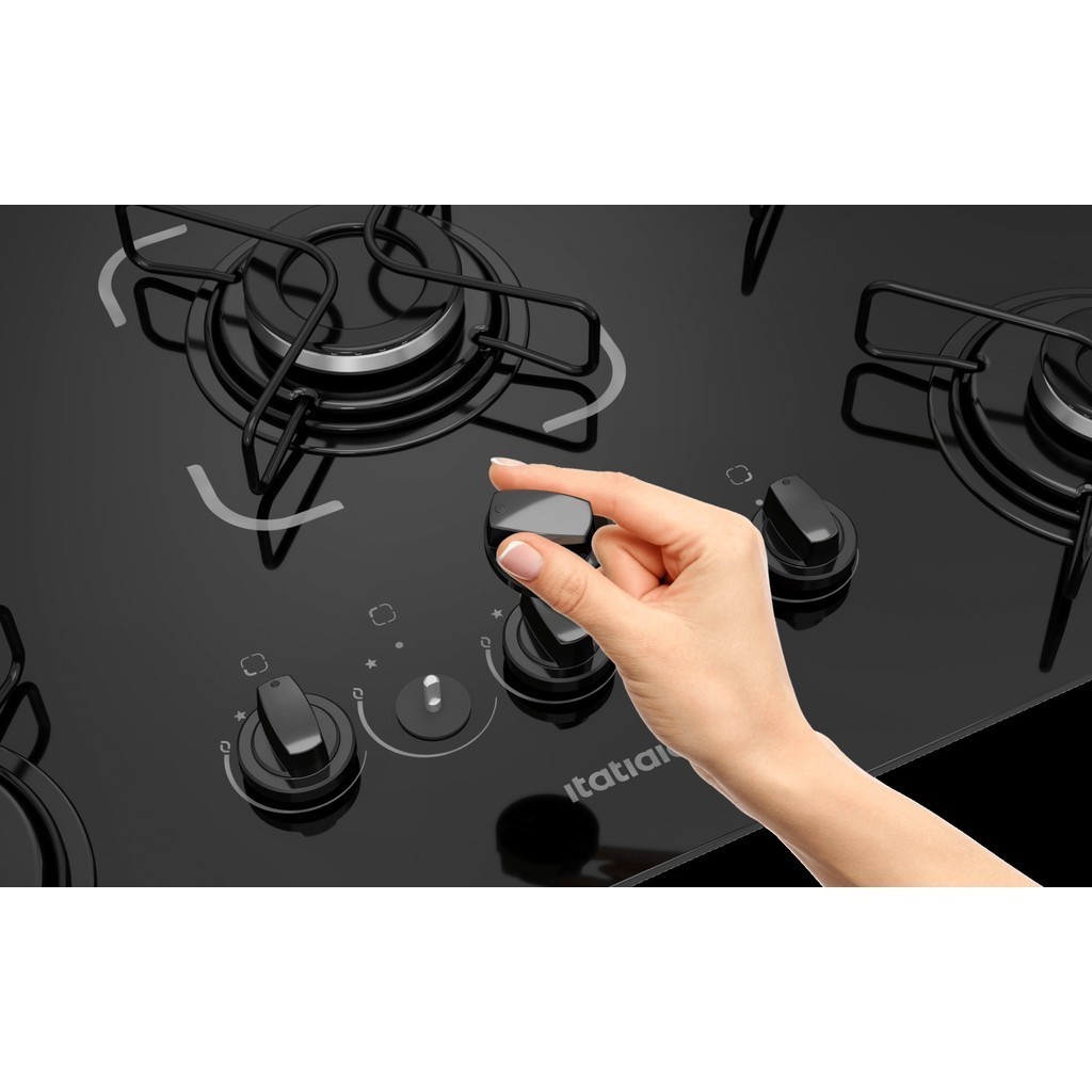 Cooktop Itatiaia Essencial 5 Bocas Preto – BIVOLT 127V/220V 5 bocas para tudo
