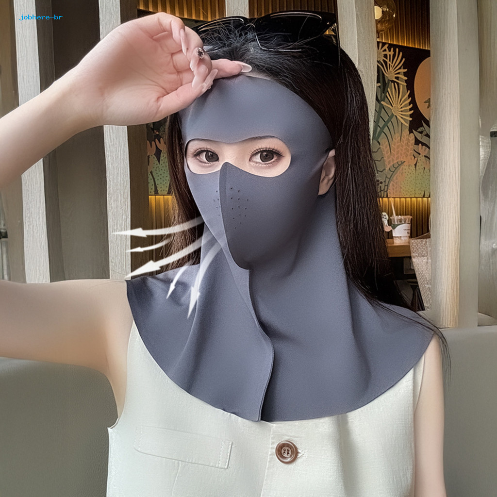 Earhook Sun Mask Ice Silk Sunscreen Full Face for Protection Uv Shield with Breathable Neck Gaiter – Ideal for Golf Hi