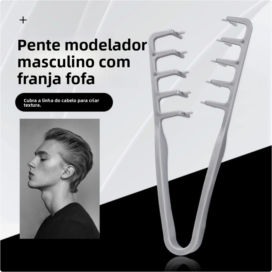 Pente de Dentes Largos para Óleo, Portátil para Viagem, Pente Dobrável 2 em 1 com Dentes Duplos