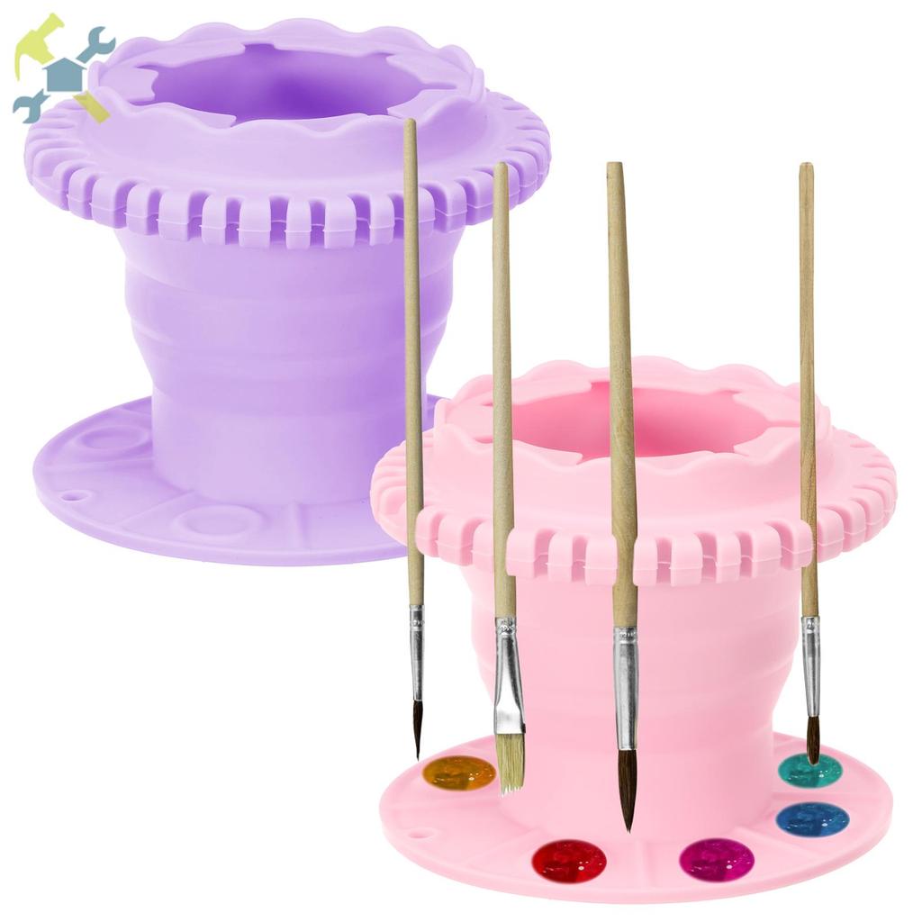 2 Pçs Silicone Escova Limpador Ferramenta De Pintura Estável Antiderrapante Pincel Limpeza Para Sala De Aula SHOPCYC2165