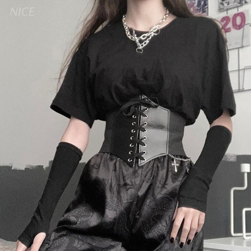 nvzhuang Corset Punk Push Up Preto e Branco, Corset Gótico para Cintura, com Clipes para Vestidos Vintage, Modelador Q2V