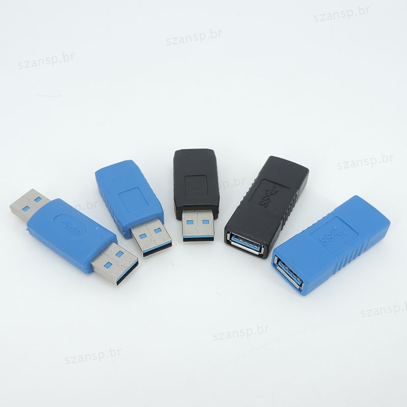 USB 3.0 Tipo A Macho Fêmea Para Adaptador Conversor Conector USB3.0 AM AF Acoplador Portátil PC Cabo Extensor Azul BRA1