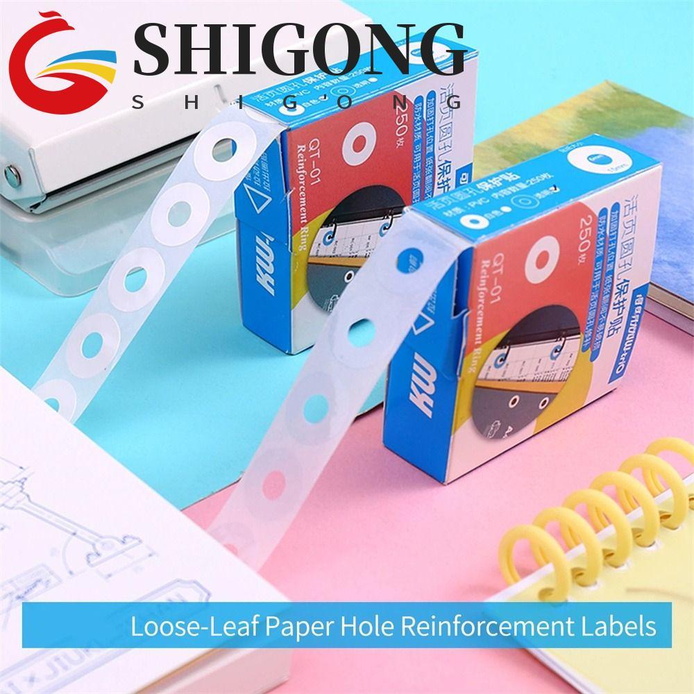 SHIGONG Buraco Perfurador Protetor Escritório 250 Pçs Anel De Reforço Folha Solta 15mm Estudante Adesivo De Papel De Lig