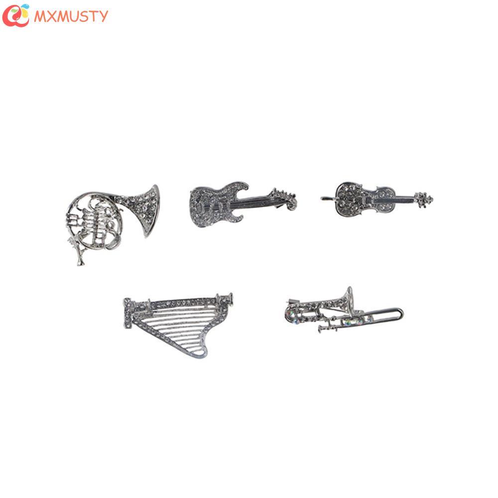 MXMUSTYZA Feminino Broche Acessórios De Roupas Violino Harpa Trombone Guitarra Luxo Sentido Música Pontuação