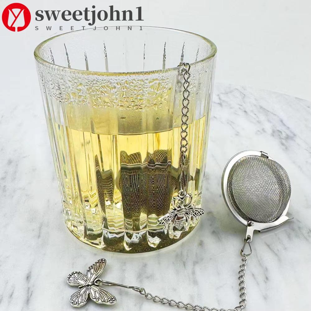 SWEETJOHN1 2 Pcs Infusor De Chá Com Corrente De Abelha Borboleta , Bola De Filtro De Aço Inoxidável À Prova De Ferrugem