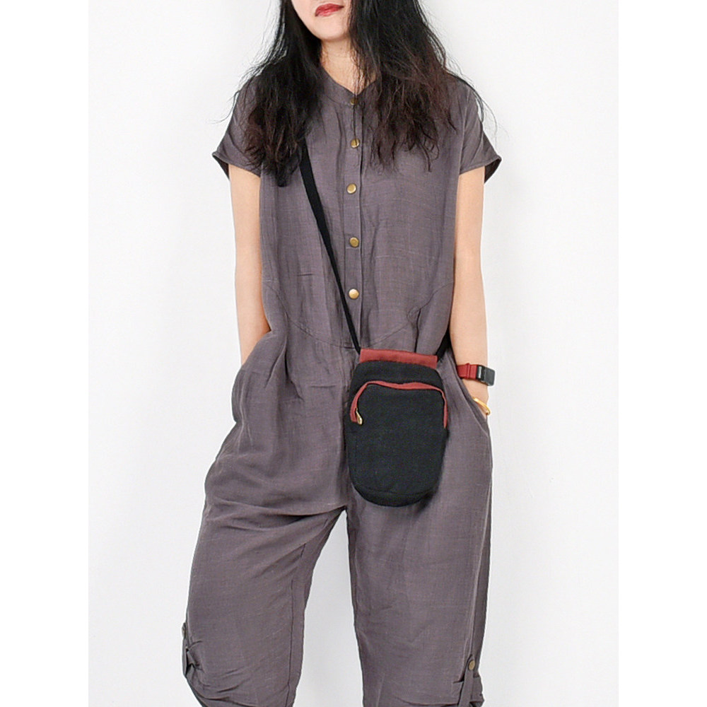 Chengxin Bolsa feminina de pano pequena moderna com Design Original 2026 estilo Casual cor contrastante algodão linho bo