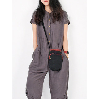 Chengxin Bolsa feminina de pano pequena moderna com Design Original 2026 estilo Casual cor contrastante algodão linho bo