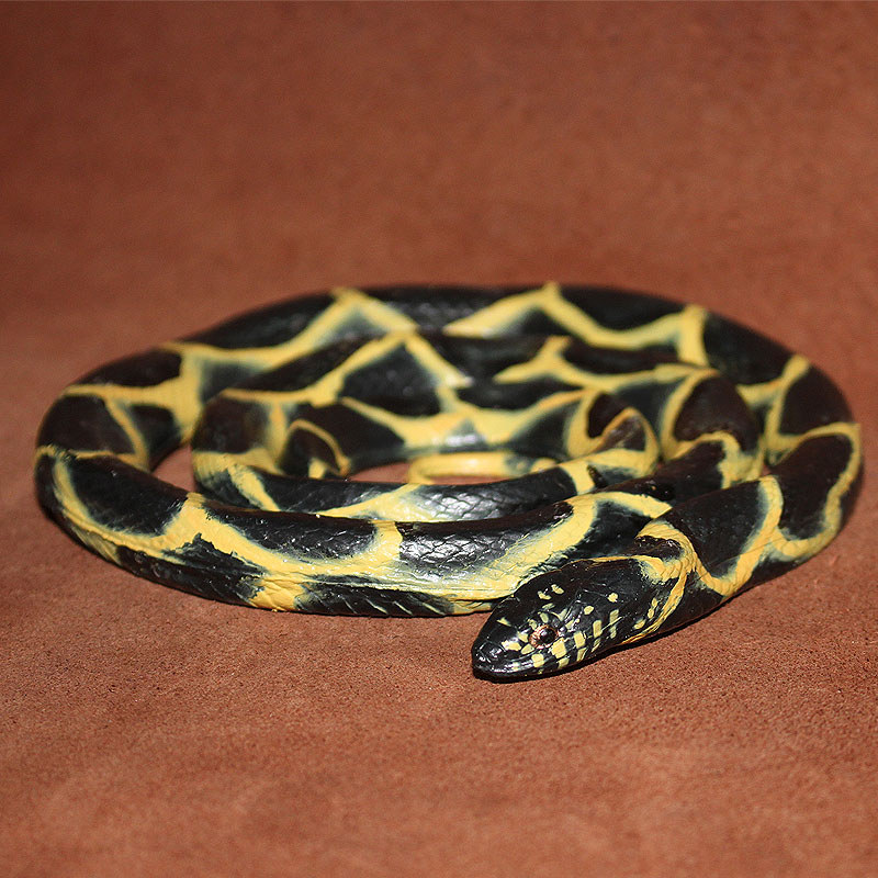Safari simulação genuína réptil modelo brinquedo cognitivo cena decoração plástico preto Kao cobra placa cobra