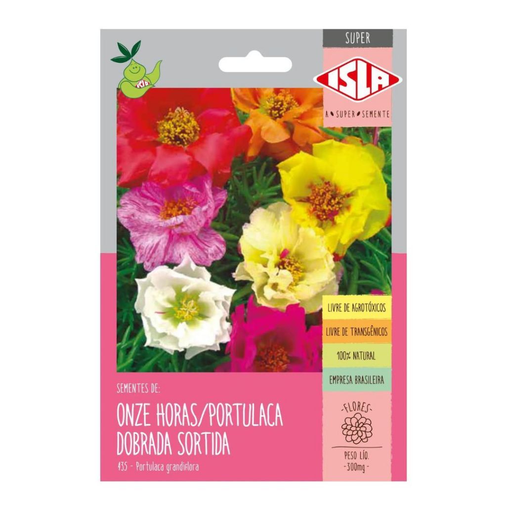 JAAA SEMENTES DE FLOR ONZE HORAS - PORTULACA CORES VARIADAS - ONZE HORAS - SEMI SUCULENTA BLUE LINE (12900 - 02333)